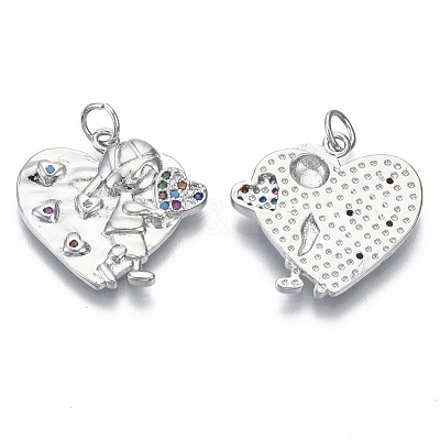 Brass Micro Pave Cubic Zirconia Pendants ZIRC-S061-172P-NF-1