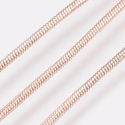 Long-Lasting Plated Brass Snake Chain Necklaces NJEW-K112-04RG-NF-1