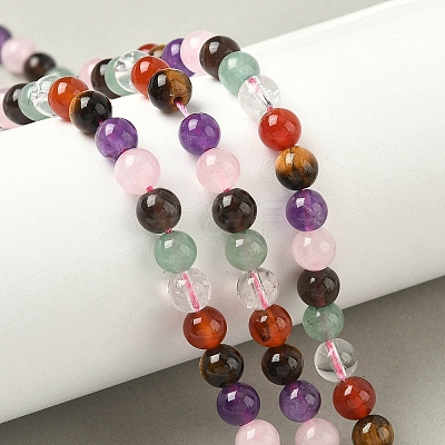 Natural Mixed Gemstone Beads Strands G-P574-A02-6mm-1