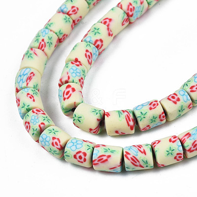 Handmade Polymer Clay Bead Strands CLAY-T020-10E-1