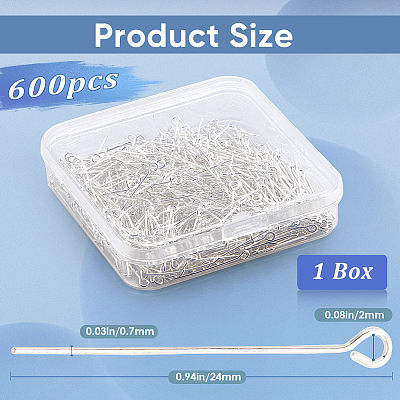 600Pcs Brass Eye Pin KK-SP0001-69A-S-1