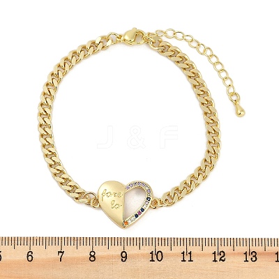 Brass Micro Pave Cubic Zirconia Link Bracelets BJEW-M050-06G-02-1