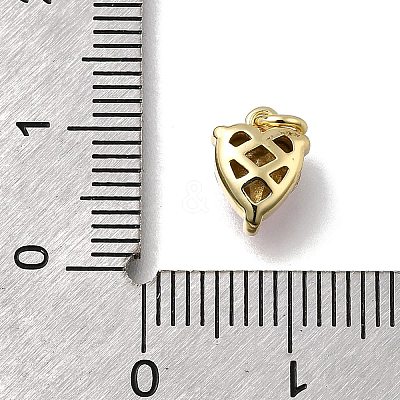 Heart Brass with Glass Charms KK-G525-07G-1