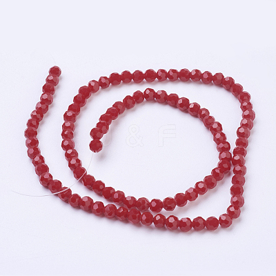 Faceted(32 Facets) Glass Beads Strands EGLA-J042-4mm-25-1