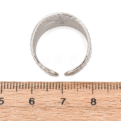 304 Stainless Steel Cuff Open Rings for Women SA-CBABC9E-05D-GP-1