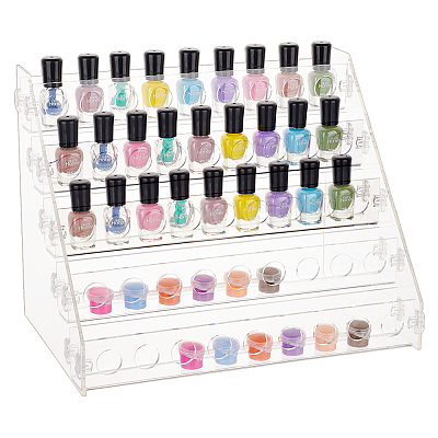 5-Tier 45-Hole Acrylic Lipstick Display Stands ODIS-WH0030-34-1