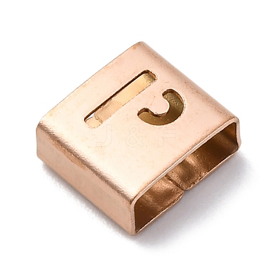 Ion Plating(IP) 304 Stainless Steel Square Slide Charms STAS-L132-24P-RG-1