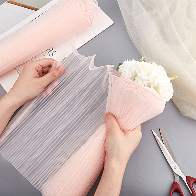 Polyester Flower Bouquet Wrapping Mesh Paper DIY-WH0542-37C-1