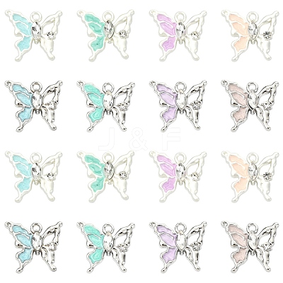 16Pcs 8 Styles Alloy Enamel Pendants FIND-YW0011-64-1