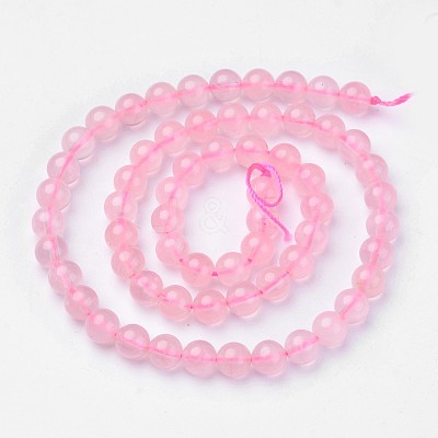 Pink Color Natural Madagascar Rose Quartz Beads Strands G-D809-22-6mm-1