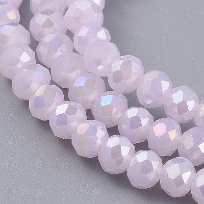 Electroplate Glass Beads Strands EGLA-A034-P1mm-B12-1