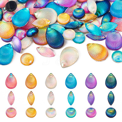 90Pcs 18 Styles Opaque Resin Cabochons CRES-TA0001-35-1