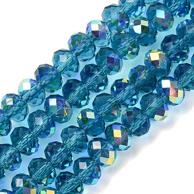 Electroplate Transparent Glass Beads Strands EGLA-A046-01B-10-1