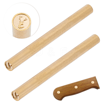 2Pcs Single-Sided Engraving Wax Seal Brass Stamp AJEW-OC0005-40C-1