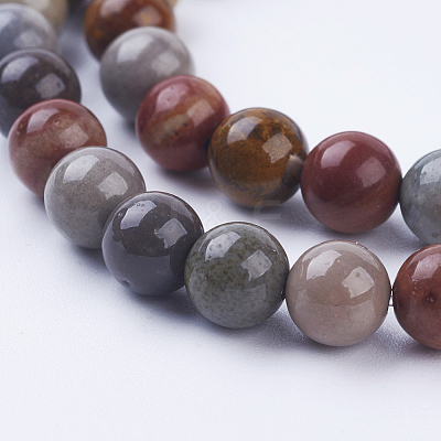 Natural Ocean Jasper Beads Strands G-P318-01-6mm-1