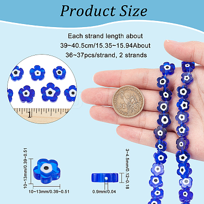 2 Strands Handmade Lampwork Beads Strands LAMP-NB0001-66C-02-1