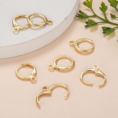 Brass Huggie Hoop Earring Findings X-KK-L179-04G-A-1