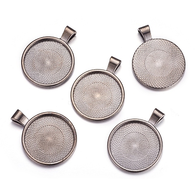 Metal Alloy Pendant Cabochon Settings X-PALLOY-A15654-B-1
