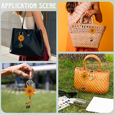 Leather and Alloy Keychain HJEW-WH20022-04B-04-1