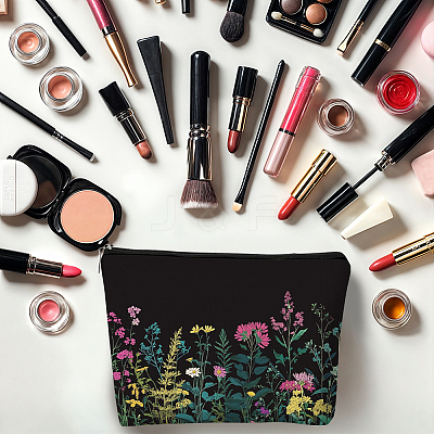 Double Sided Printed Polyester Makeup Zipper Bags AJEW-WH0607-010-1