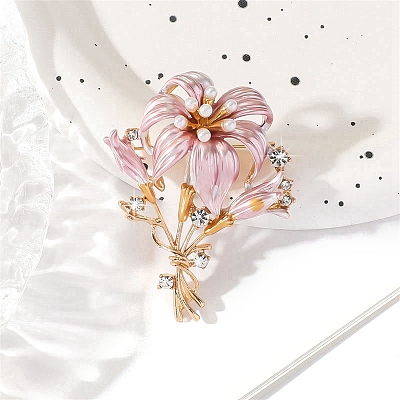 Lily Alloy Enamel Brooches PW-WGAC49F-03-1