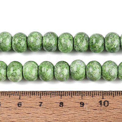 Opaque Baking Paint Glass Beads Strands GLAA-Q110-03A-11-1