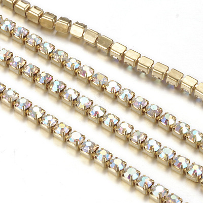 Brass Rhinestone Strass Chains CHC-T001-SS8-02C-1