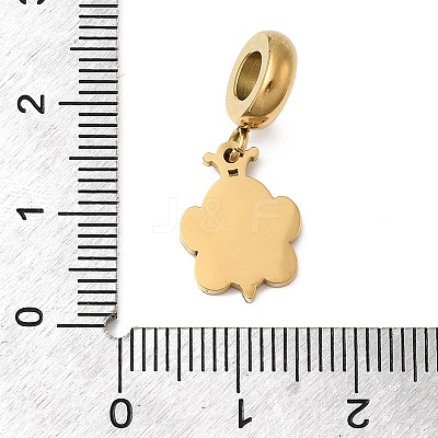 304 Stainless Steel Yellow Enamel European Dangle Charms STAS-D153-12G-1