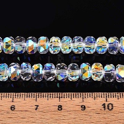 Electroplate Transparent Glass Beads Strands X-EGLA-N022-04A-D21-1