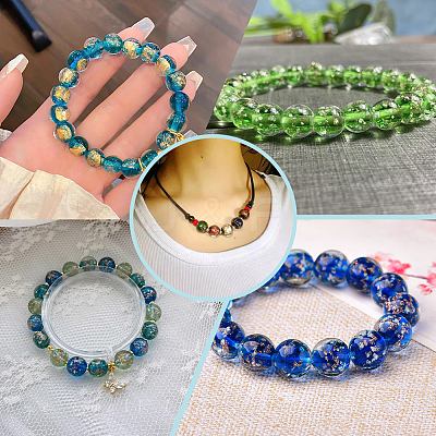 90Pcs 9 Styles Handmade Luminous Inner Flower Lampwork Beads LAMP-PH0001-26-1