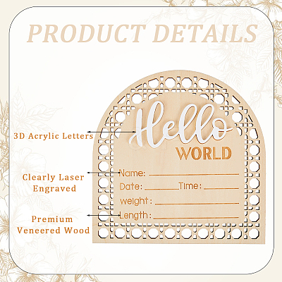 2Pcs 2 Colors Wooden Baby Photo Props DJEW-CP0001-32-1