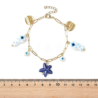 304 Stainless Steel Paperclip Chains Bracelets for Women BJEW-JB14198-02-1