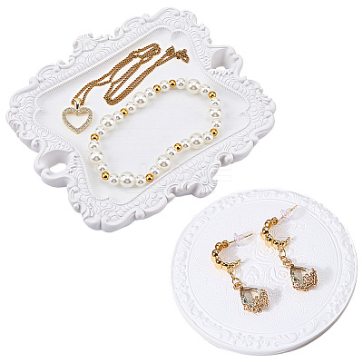 2Pcs 2 Styles Vintage Resin Display Trays for Jewelry AJEW-PH0008-41-1