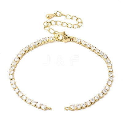 2.5MM Brass Pave Clear Cubic Zirconia Tennis Bracelet Making MAK-K024-21G-1