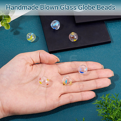6Pcs 3 Colors Transparent Glass Beads GLAA-TA0003-97-1