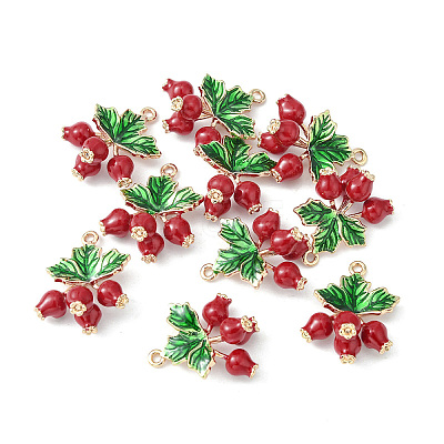 Brass Enamel Pendants KK-G462-22LG-1