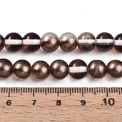 Baking Paint Transparent Glass Beads Strands DGLA-N011-8mm-09-1