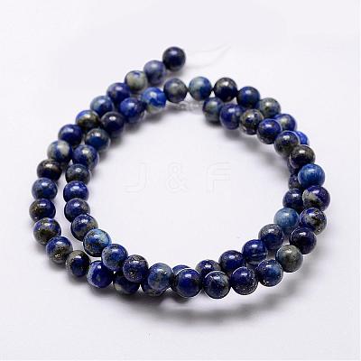 Natural Lapis Lazuli Beads Strands G-A163-07-12mm-1