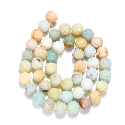 Natural Flower Amazonite Beads Strands X-G-G692-01F-8mm-1
