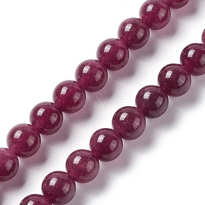 Natural White Jade Imitation Garnet Beads Strands G-I334-02C-1