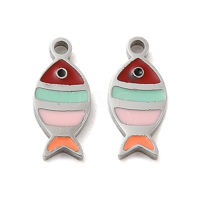 304 Stainless Steel Enamel Charms STAS-D018-04P-1