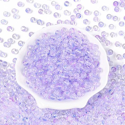 Baking Paint Transparent Glass Beads DGLA-T004-08F-1