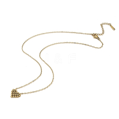 304 Stainless Steel Cluster Heart Pendant Necklaces for Women Men NJEW-Q028-11G-1