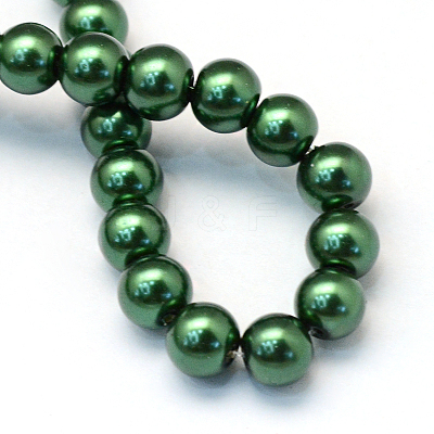Baking Paint Pearlized Glass Pearl Round Bead Strands HY-Q330-8mm-75-1