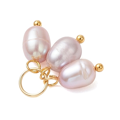 Natural Cultured Freshwater Pearl 3 Rice Charms PALLOY-JF05056-02-1