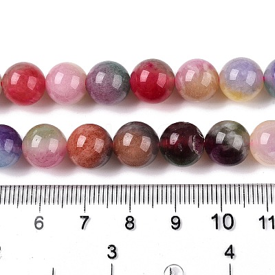 Dyed Natural White Jade Beads Strands G-T138-10mm-210-16-1