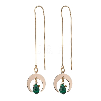 Synthetic Malachite Teardrop Dangle Stud Earrings EJEW-JE05712-02-1