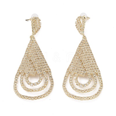 Brass Micro Pave Cubic Zirconia Stud Earrings EJEW-B046-13G-1