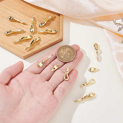 12Pcs Brass Rhinestone Hook and S-Hook Clasps KK-PH0013-69-1