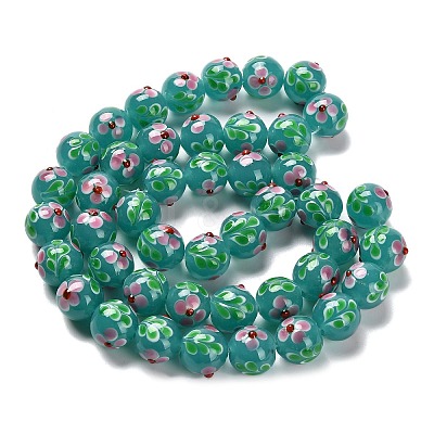 Handmade Lampwork Bumpy Beads Strands LAMP-A005-01F-1